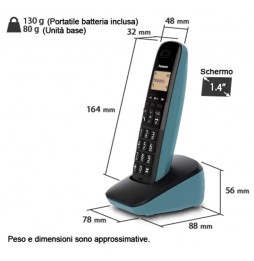 Panasonic KX-TGB610JTC Telefono Cordless Blocco Chiamate Colore Blu