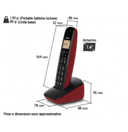 Panasonic KX-TGB610JTR Telefono Cordless Blocco Chiamate Colore Rosso