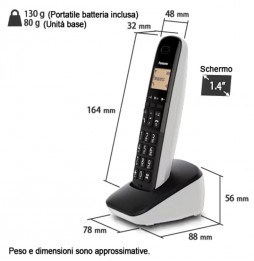 Panasonic KX-TGB610JTW Telefono Cordless Blocco Chiamate Colore Bianco