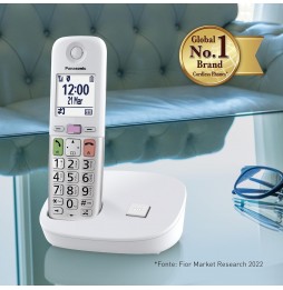 Panasonic KX-TGU410EXW Telefono Cordless Amplificato Torcia Led Call Bianco Argento