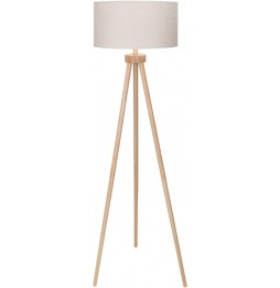 Aigostar Lampada Da Terra Treppiede Legno Bianco E27 H143cm Interruttore Pedale