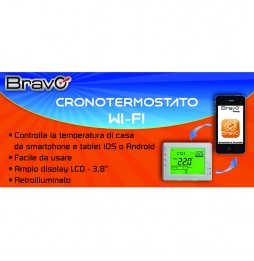 CRONOTERMOSTATO BRAVO WIRELESS DA PARETE WIFI APP SMARTPHONE 93003102